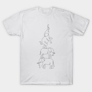 Elephants outline T-Shirt